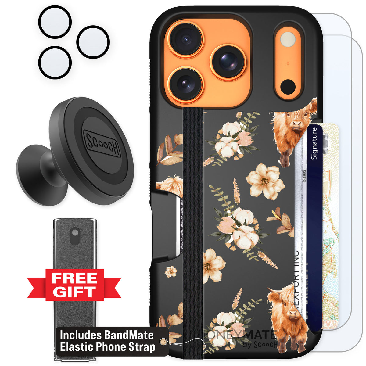 Scooch Moneymate Baby Cow for iPhone 17 Pro — Defender Bundle