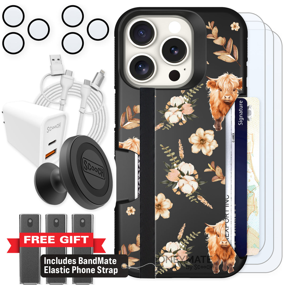 Scooch Moneymate Baby Cow for iPhone 16 Pro — Ultimate Bundle