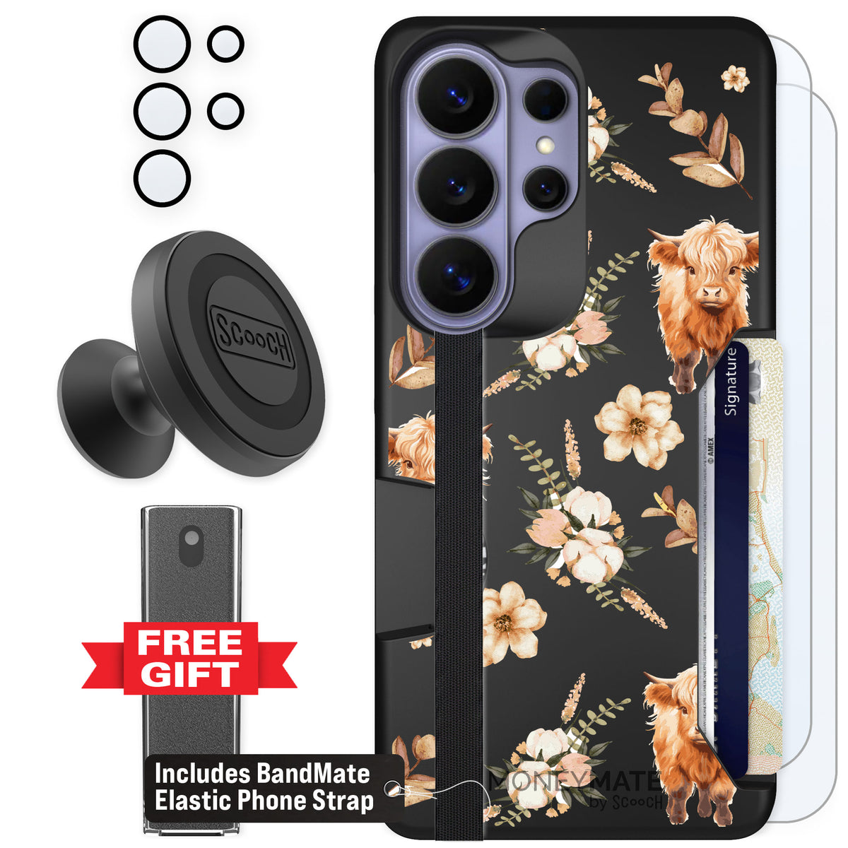 Scooch Moneymate Baby Cow for Galaxy S26 Ultra — Defender Bundle
