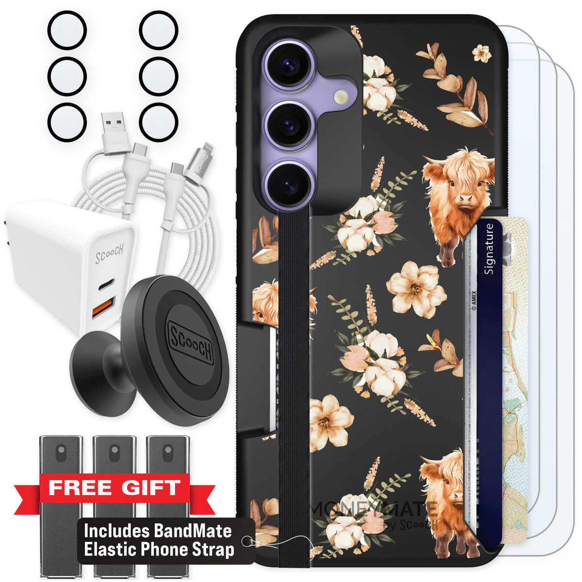 Scooch Moneymate Baby Cow for Galaxy S25 — Ultimate Bundle
