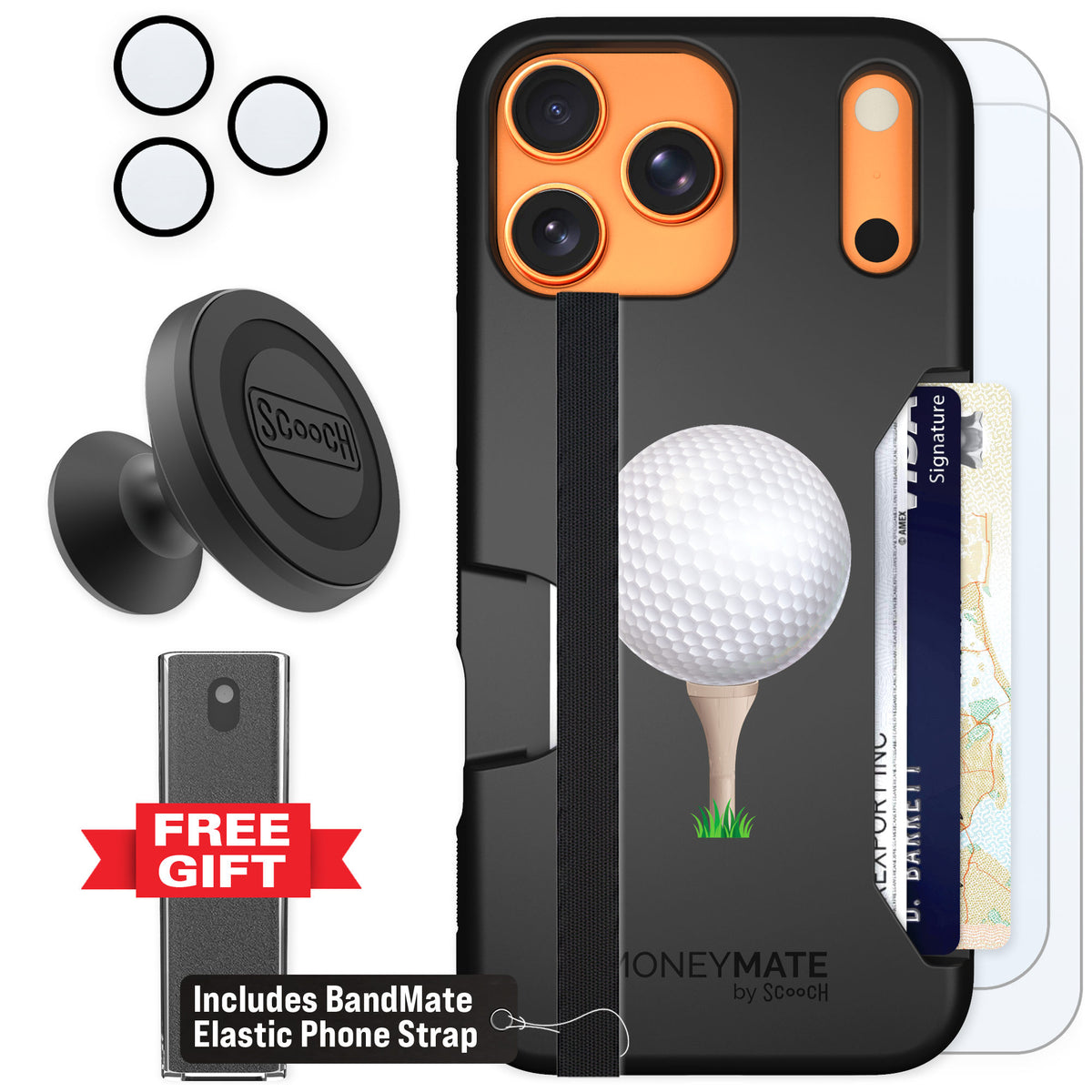 Scooch Moneymate Tee Time for iPhone 17 Pro Max β Defender Bundle
