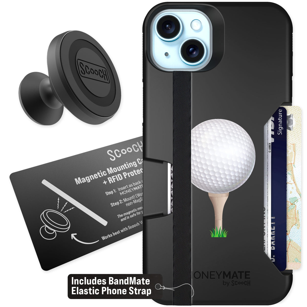 Scooch Moneymate Tee Time for iPhone 15 Plus β Starter Bundle