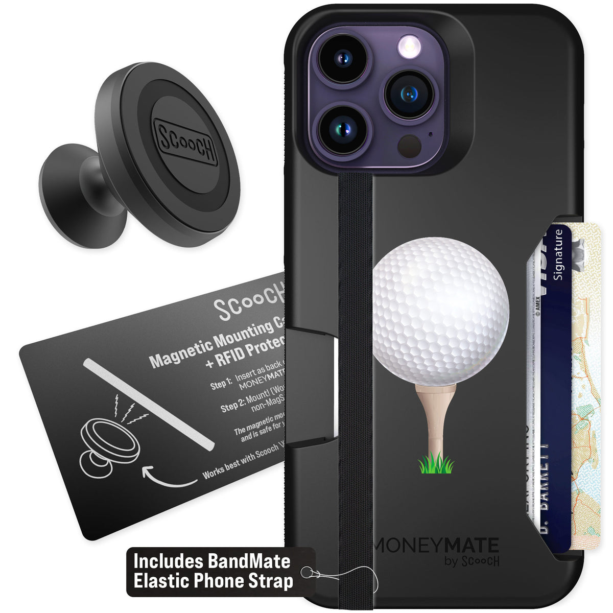 Scooch Moneymate Tee Time for iPhone 14 Pro Max β Starter Bundle
