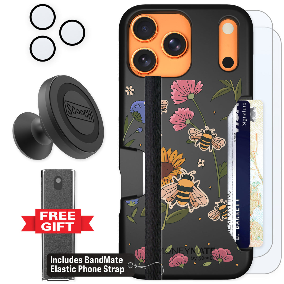 Scooch Moneymate Bee Happy for iPhone 17 Pro Max β Defender Bundle