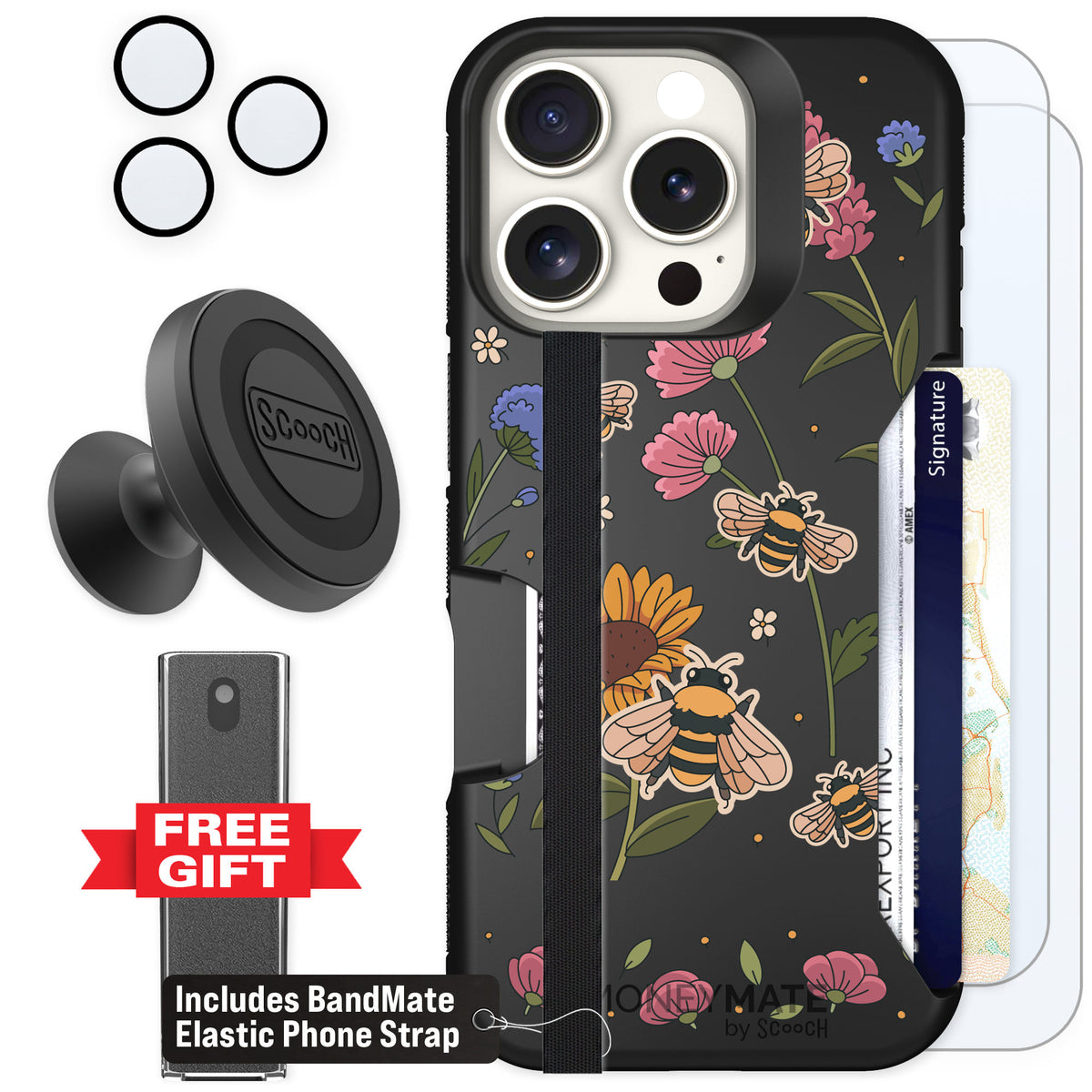Scooch Moneymate Bee Happy for iPhone 16 Pro β Defender Bundle
