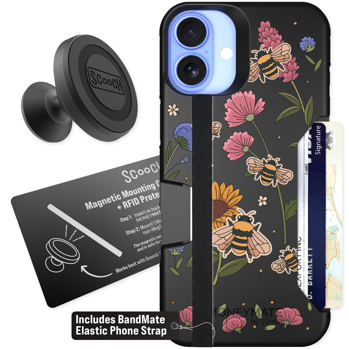 Scooch Moneymate Bee Happy for iPhone 16 Plus β Starter Bundle
