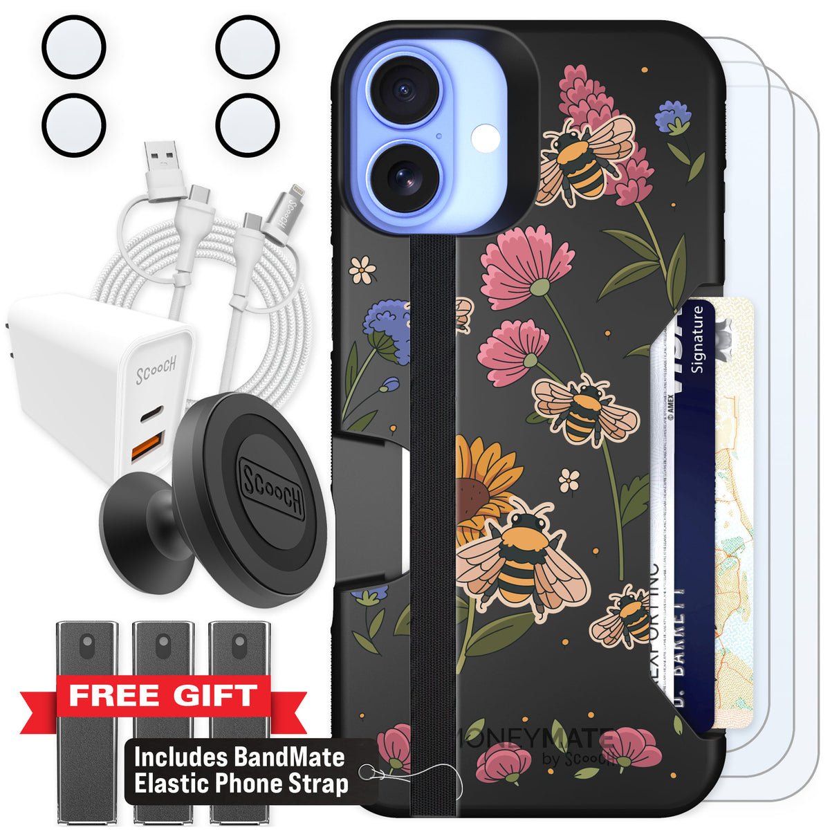 Scooch Moneymate Bee Happy for iPhone 16 Plus β Ultimate Bundle