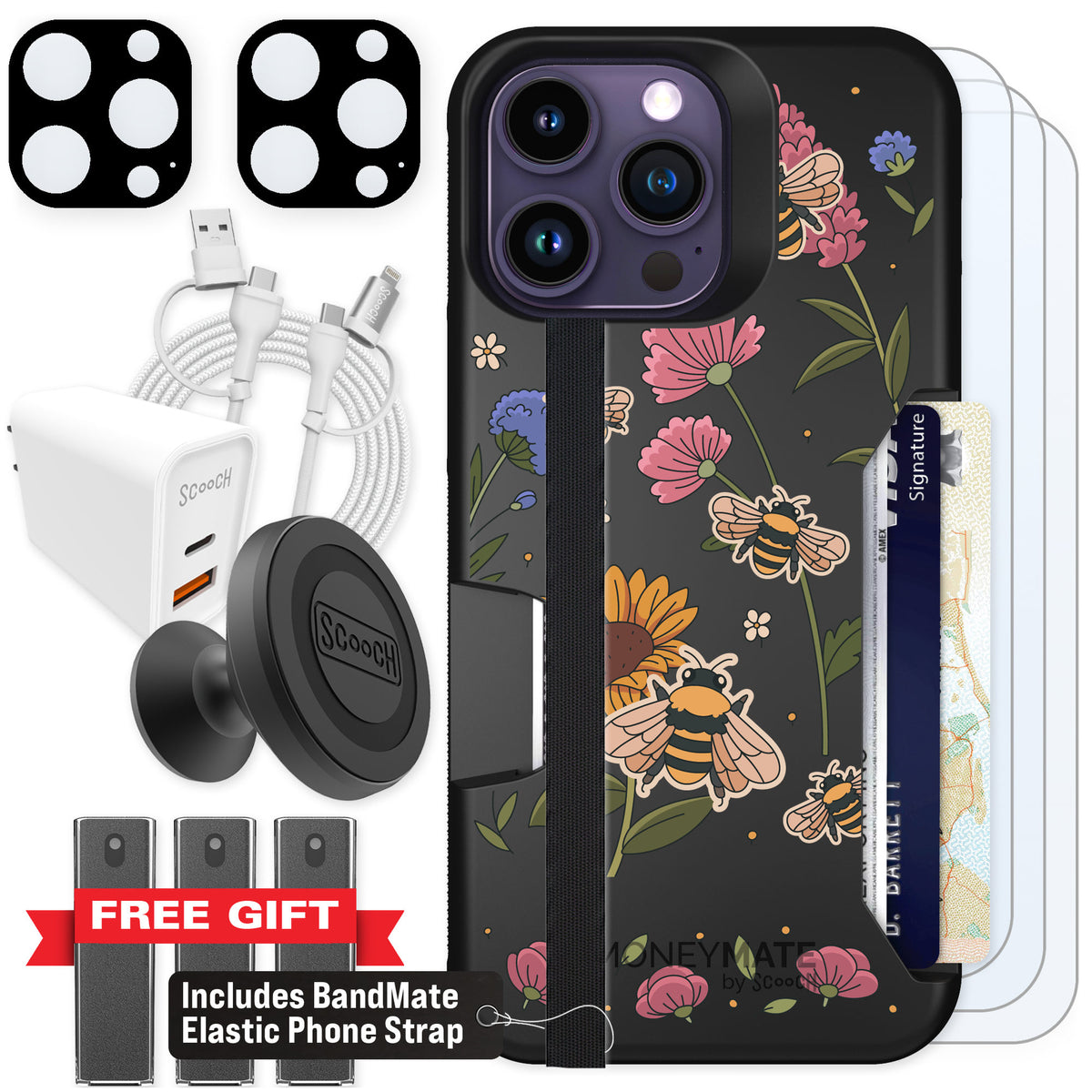 Scooch Moneymate Bee Happy for iPhone 14 Pro Max β Ultimate Bundle