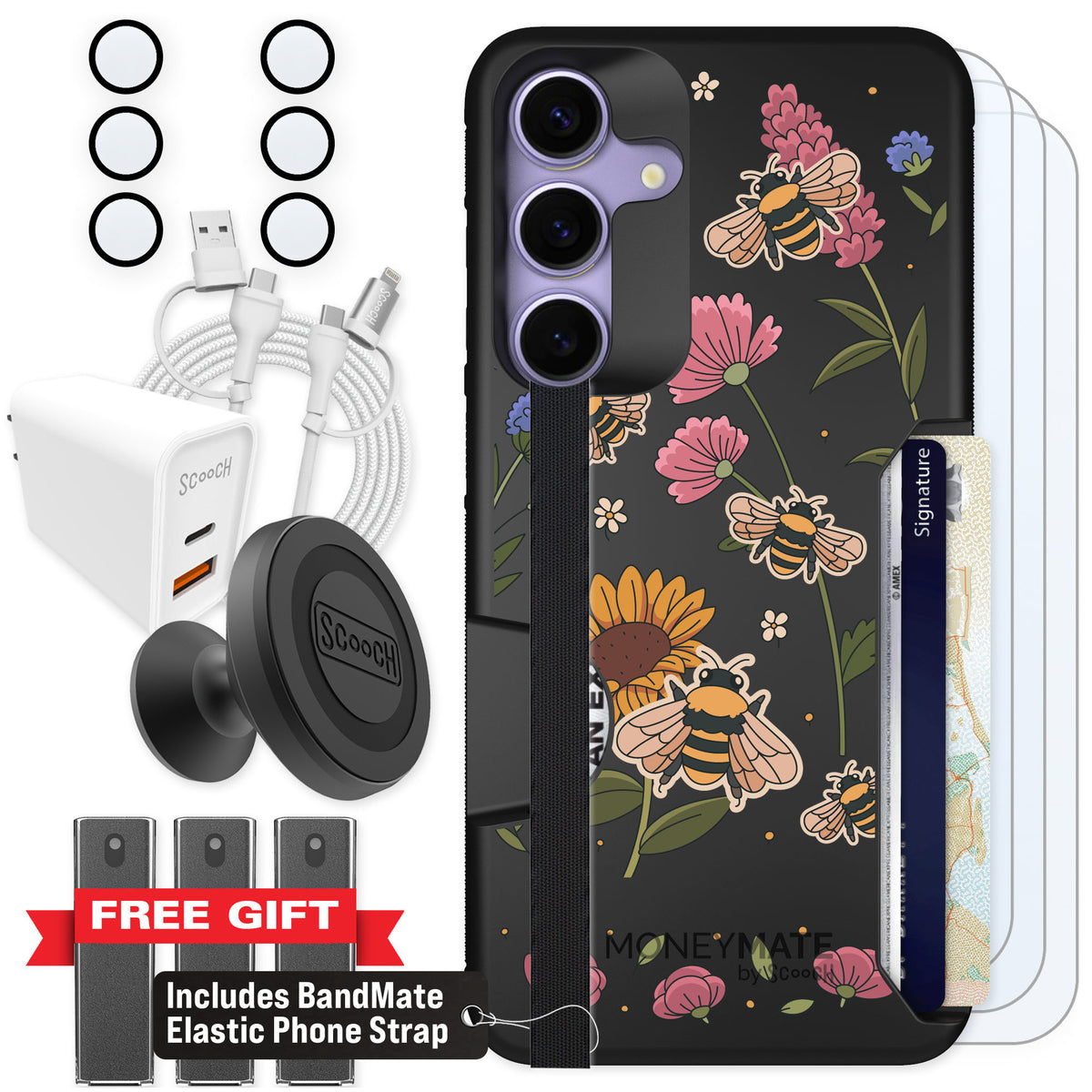 Scooch Moneymate Bee Happy for Galaxy S25+ β Ultimate Bundle