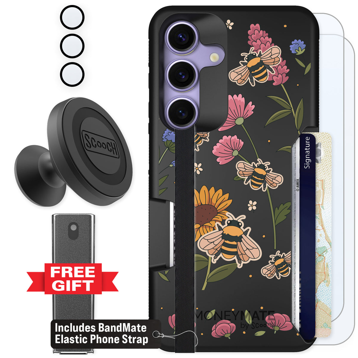 Scooch Moneymate Bee Happy for Galaxy S25 β Defender Bundle
