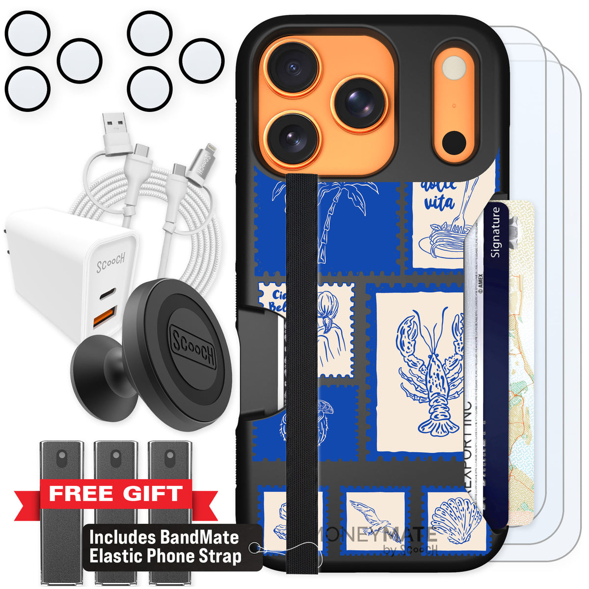 Scooch Moneymate Euro Summer for iPhone 17 Pro — Ultimate Bundle