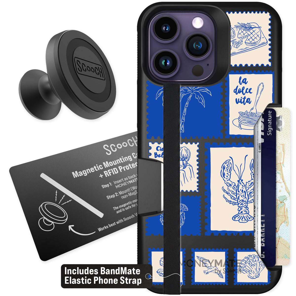 Scooch Moneymate Euro Summer for iPhone 14 Pro Max — Starter Bundle