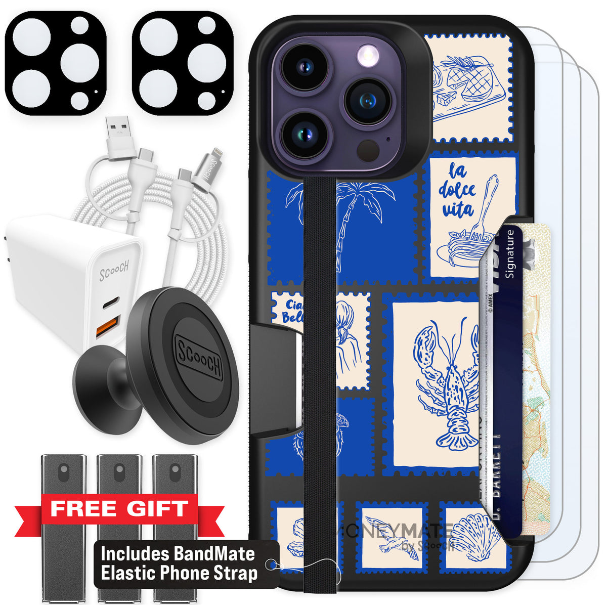 Scooch Moneymate Euro Summer for iPhone 14 Pro Max — Ultimate Bundle