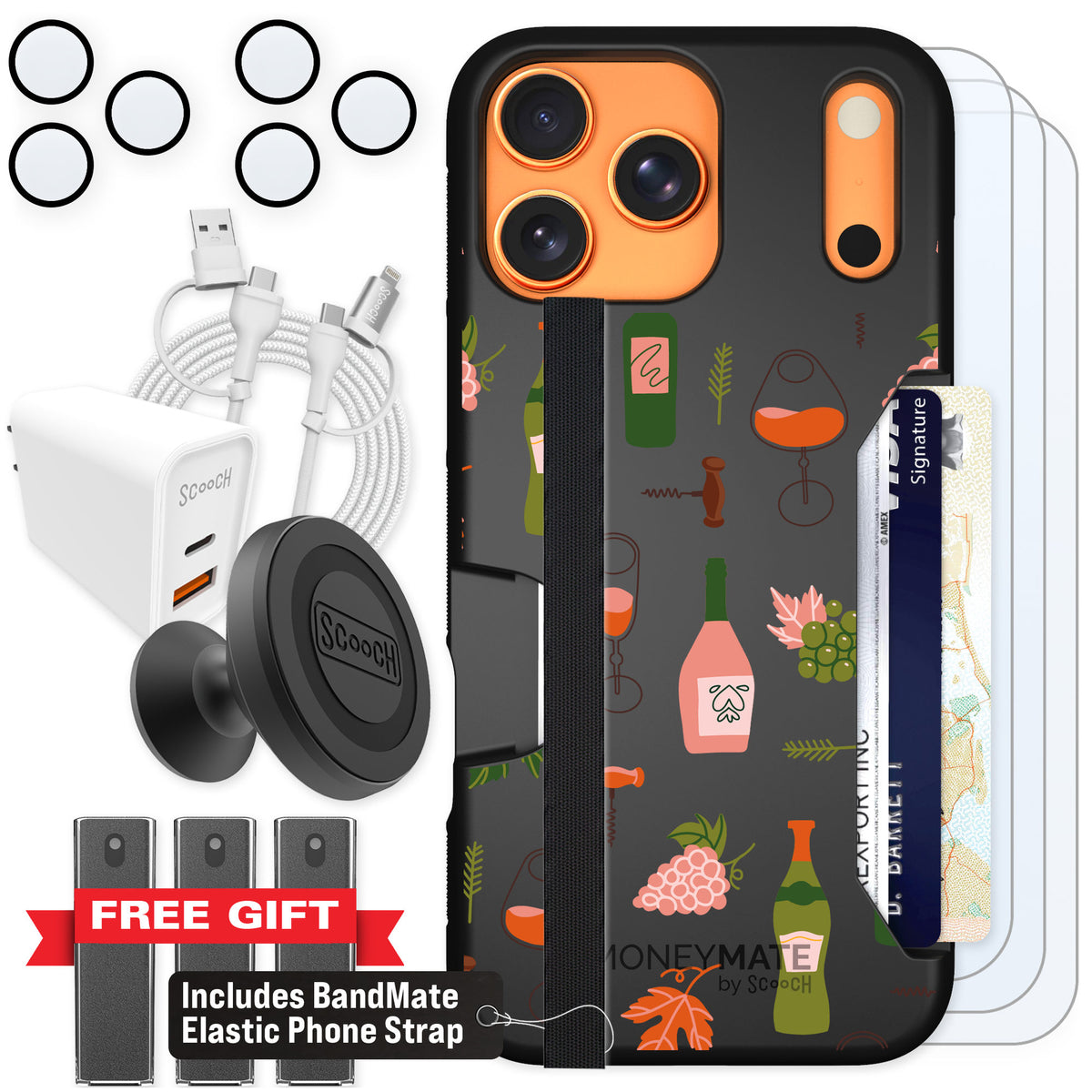 Scooch Moneymate Vino Vibes for iPhone 17 Pro Max β Ultimate Bundle