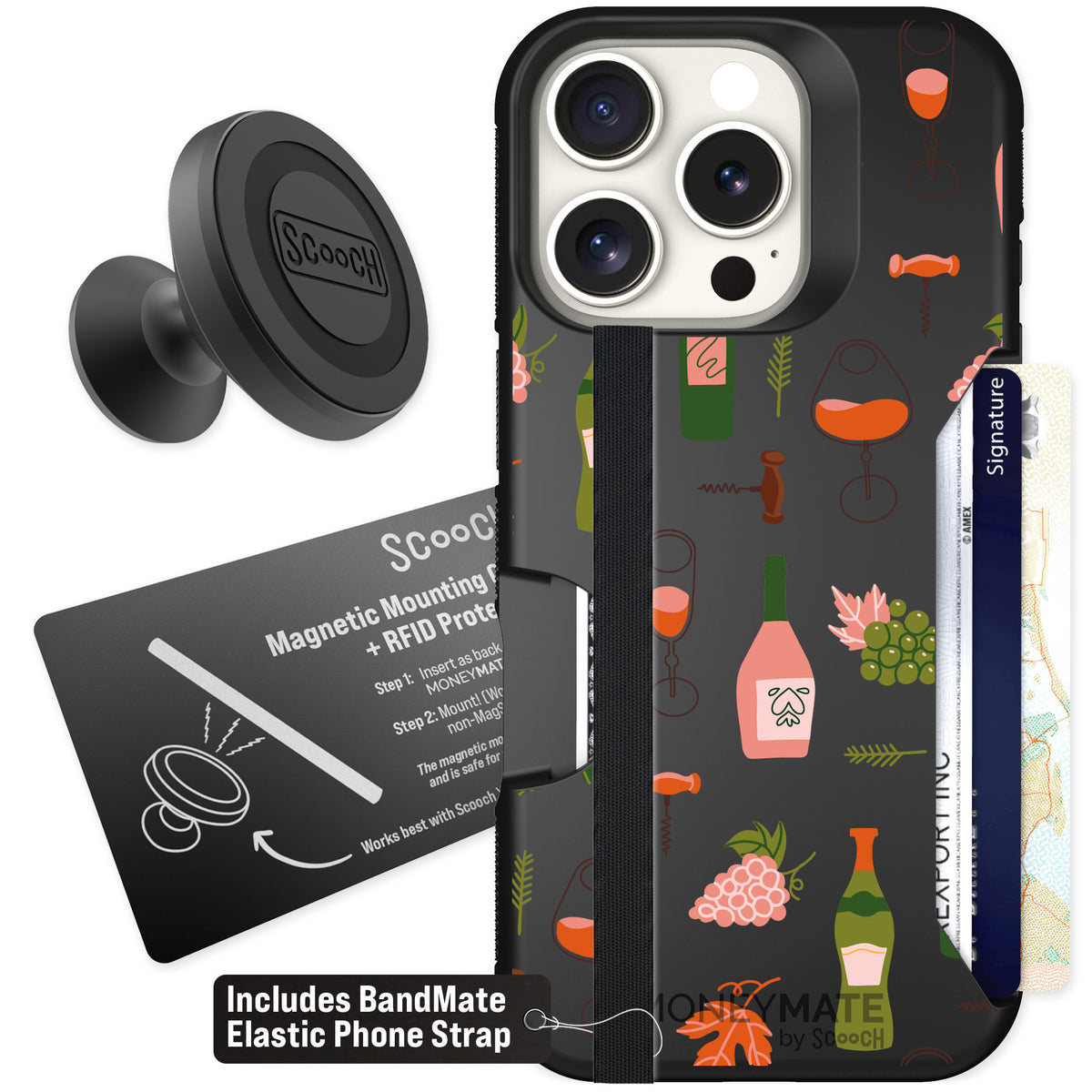 Scooch Moneymate Vino Vibes for iPhone 16 Pro β Starter Bundle