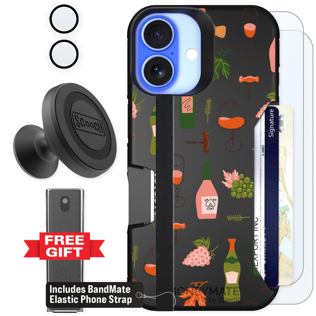Scooch Moneymate Vino Vibes for iPhone 16 β Defender Bundle