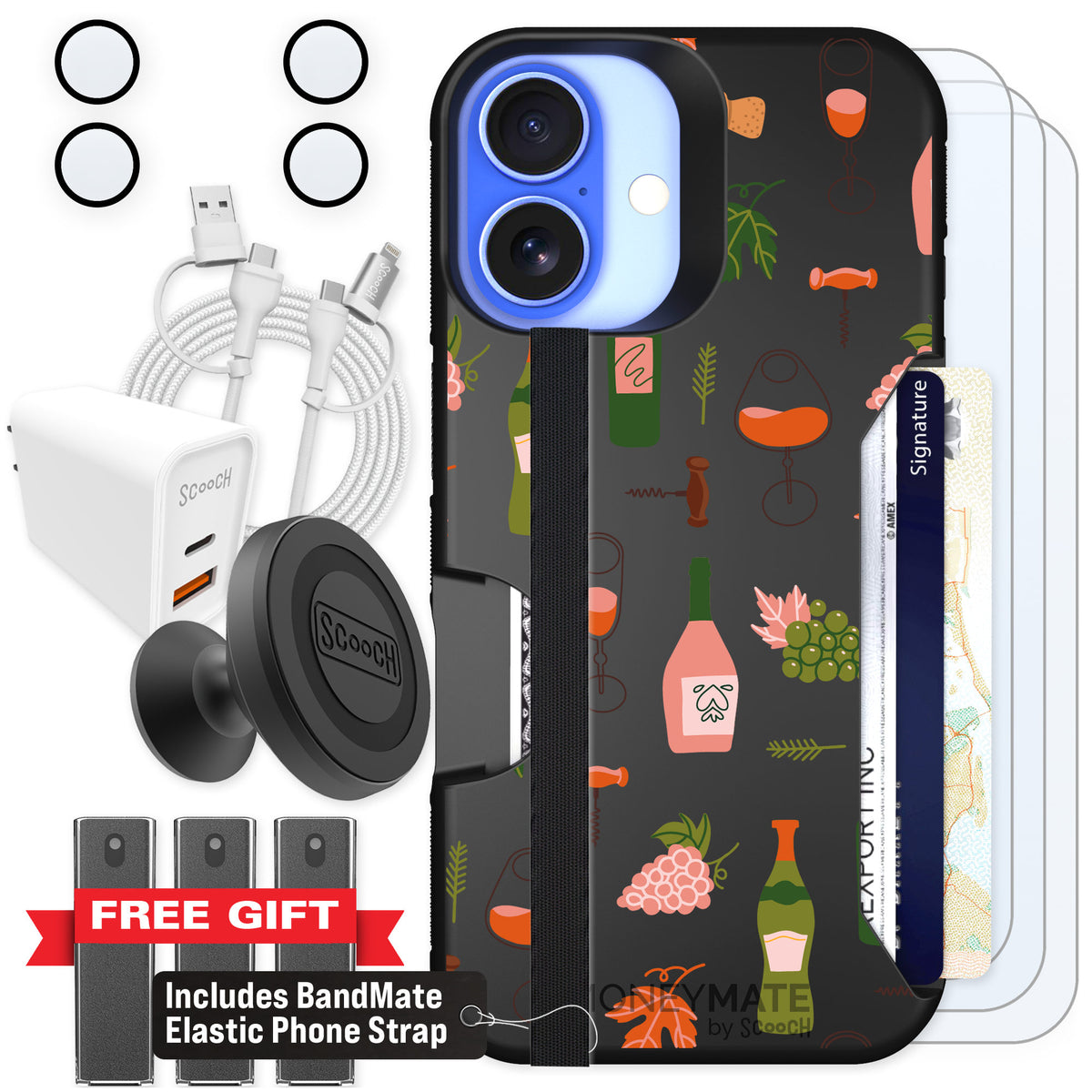 Scooch Moneymate Vino Vibes for iPhone 16 β Ultimate Bundle