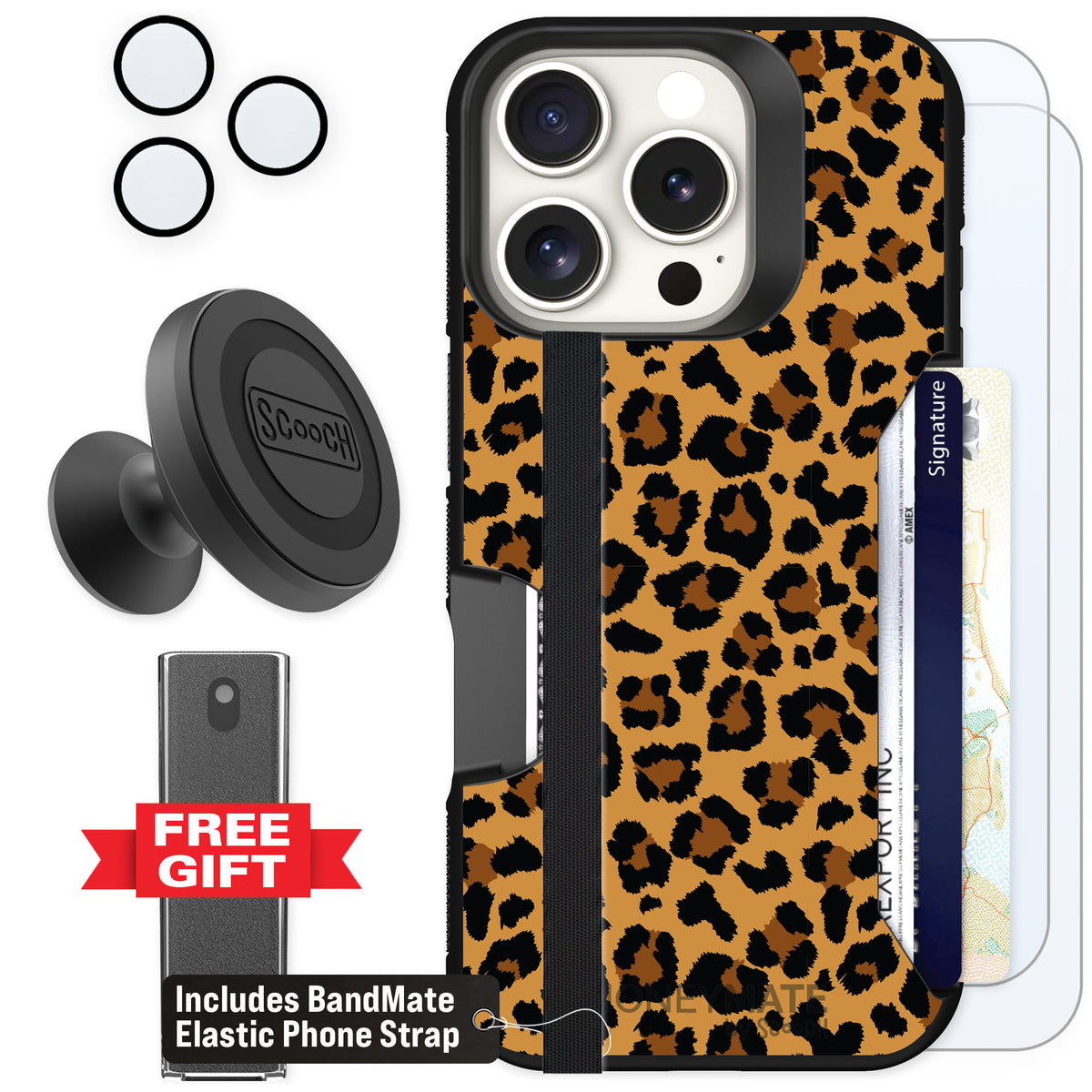 Scooch Moneymate Fierce Feline for iPhone 16 Pro β Defender Bundle