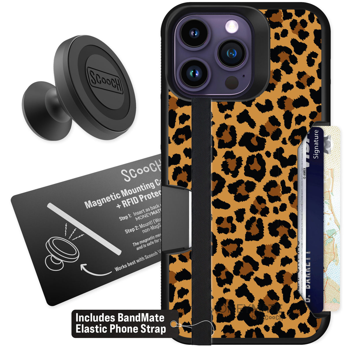 Scooch Moneymate Fierce Feline for iPhone 14 Pro Max β Starter Bundle