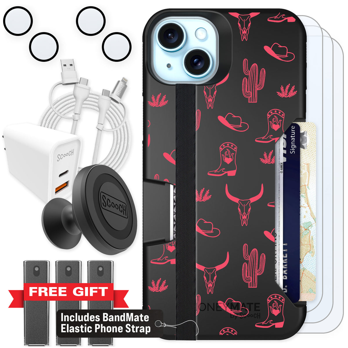 Scooch Moneymate Howdy Honey for iPhone 15 Plus β Ultimate Bundle