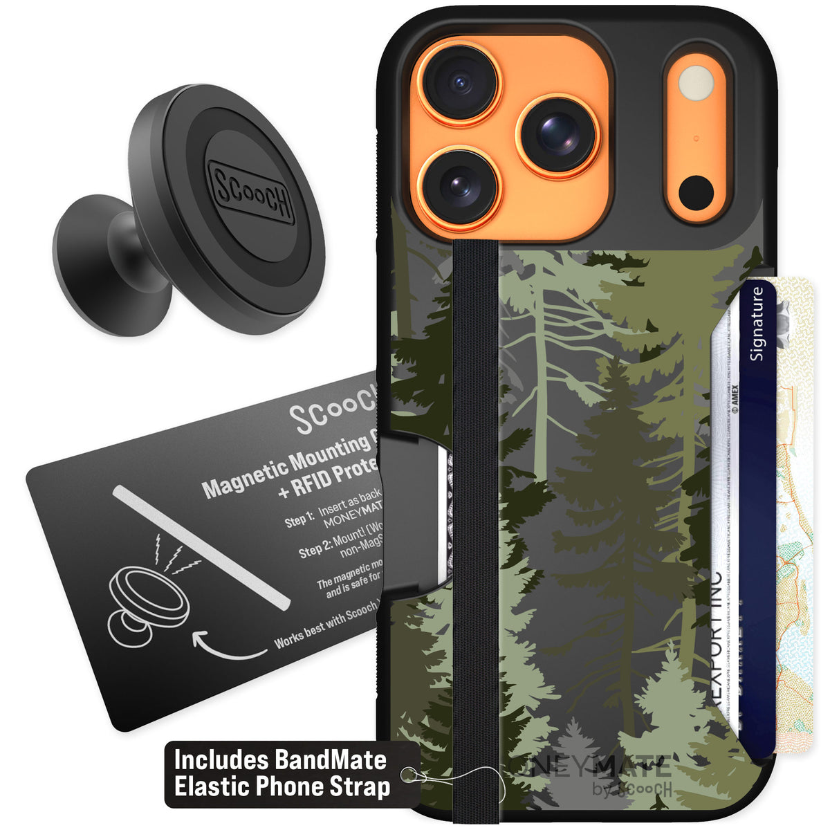Scooch Moneymate Hidden Pines for iPhone 17 Pro β Starter Bundle