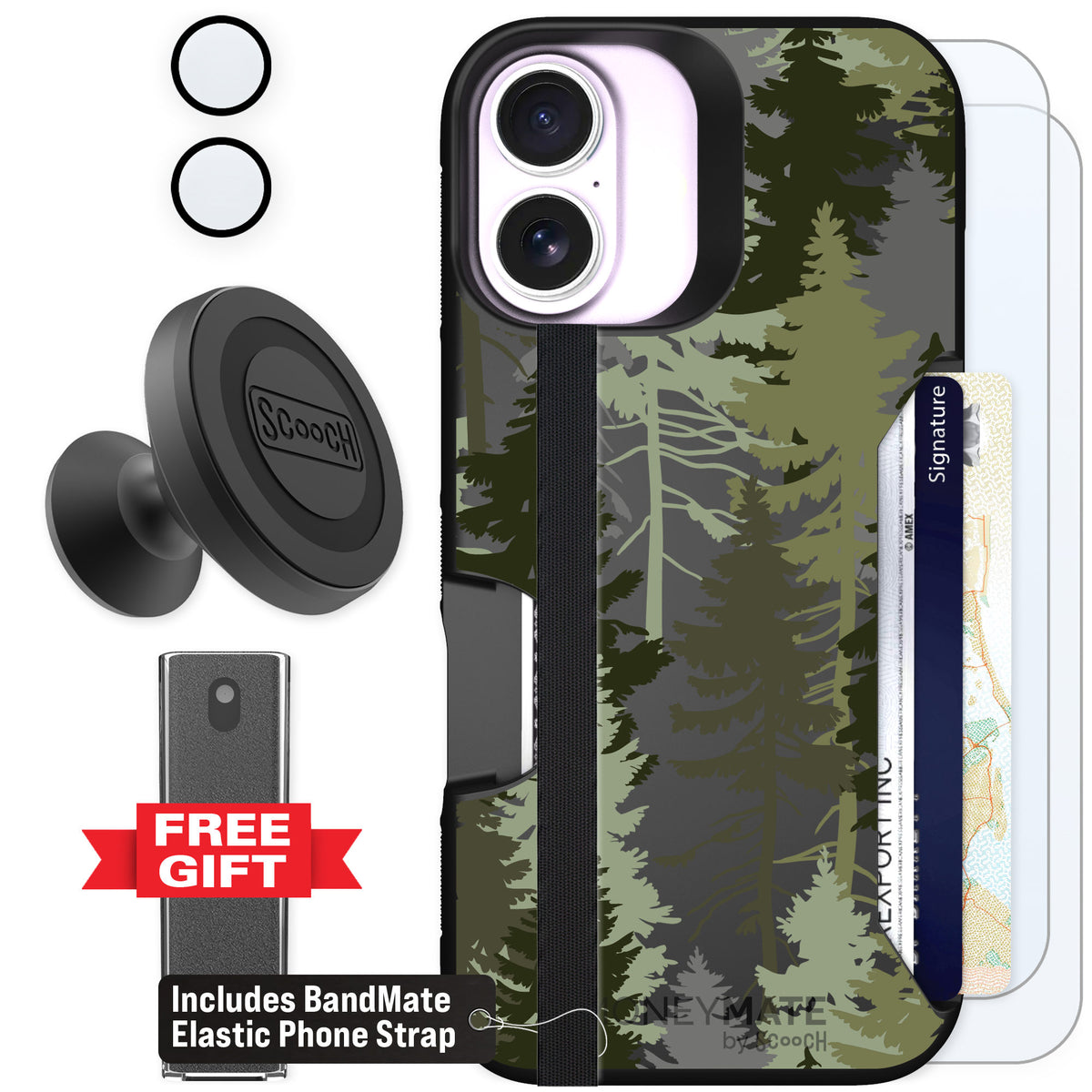 Scooch Moneymate Hidden Pines for iPhone 17 β Defender Bundle