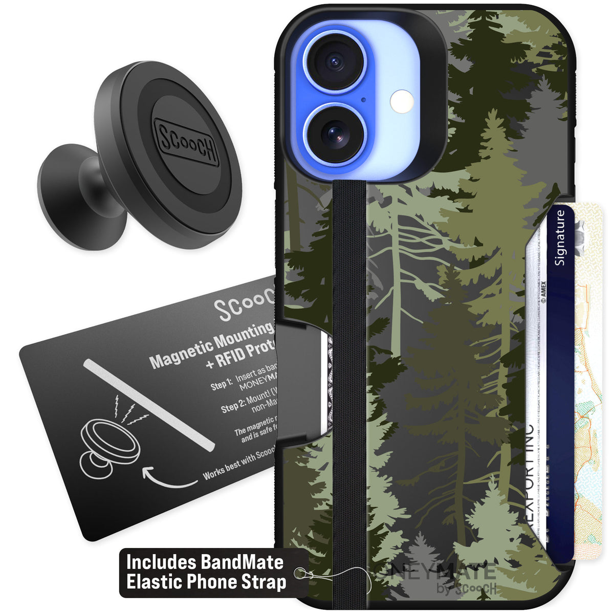 Scooch Moneymate Hidden Pines for iPhone 16 β Starter Bundle