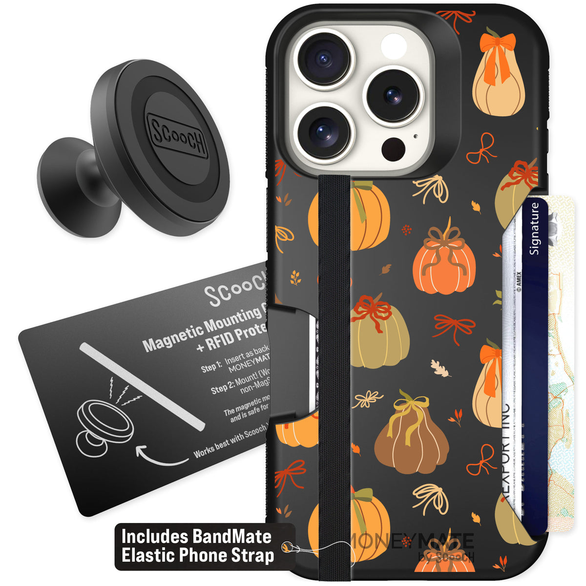 Scooch Moneymate Pretty Pumpkins for iPhone 16 Pro β Starter Bundle