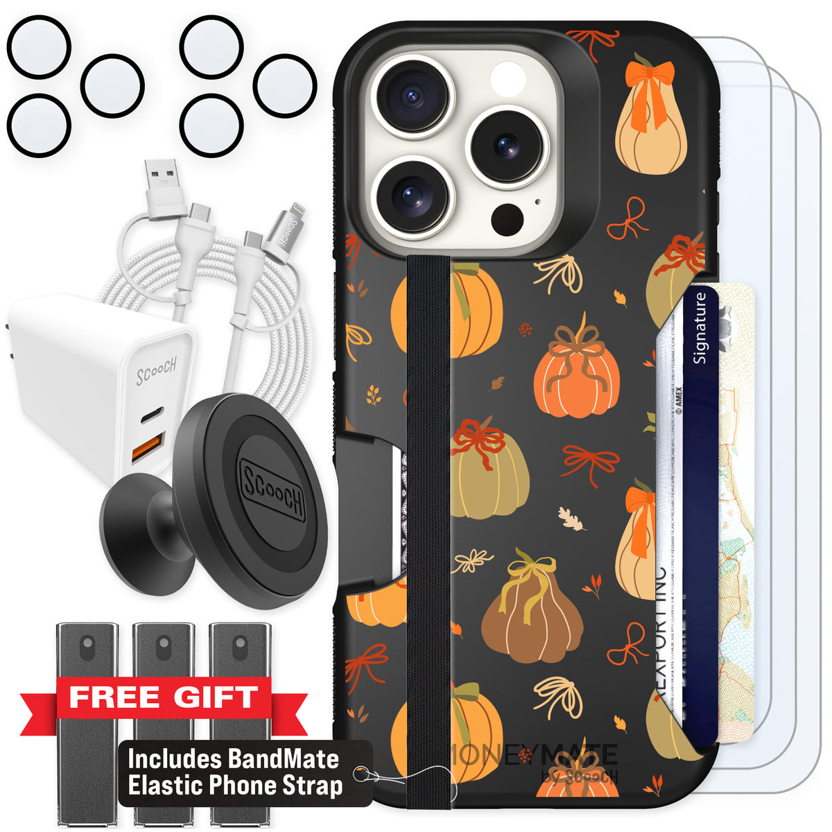 Scooch Moneymate Pretty Pumpkins for iPhone 16 Pro β Ultimate Bundle