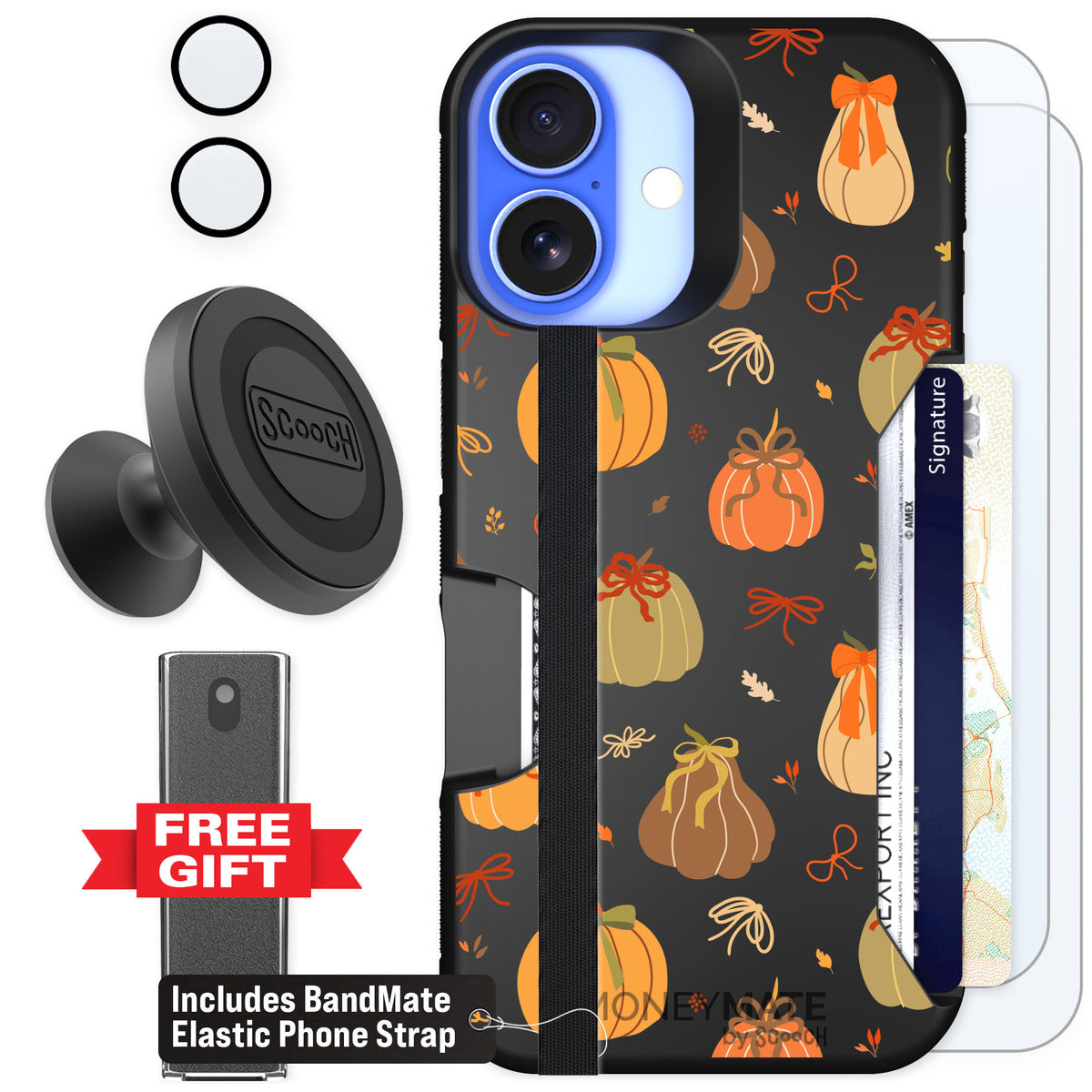 Scooch Moneymate Pretty Pumpkins for iPhone 16 β Defender Bundle