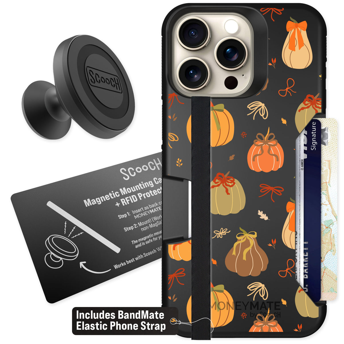 Scooch Moneymate Pretty Pumpkins for iPhone 15 Pro Max β Starter Bundle