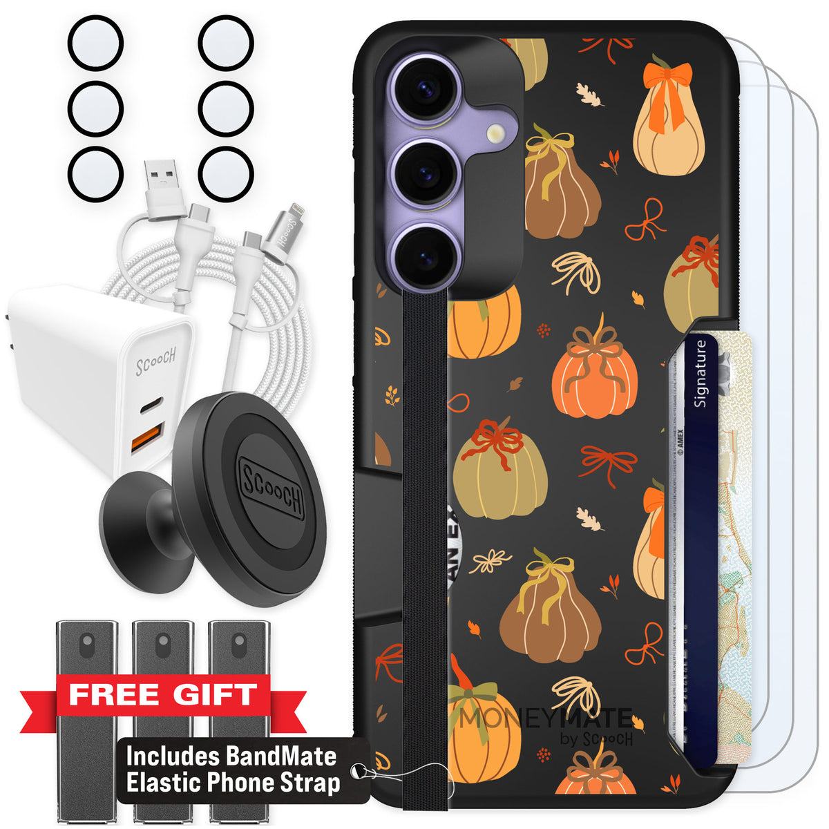 Scooch Moneymate Pretty Pumpkins for Galaxy S25+ β Ultimate Bundle