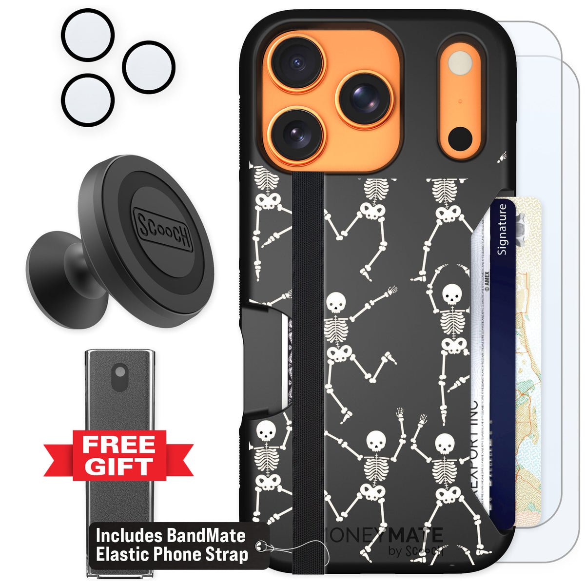 Scooch Moneymate Swinging Skeletons for iPhone 17 Pro β Defender Bundle