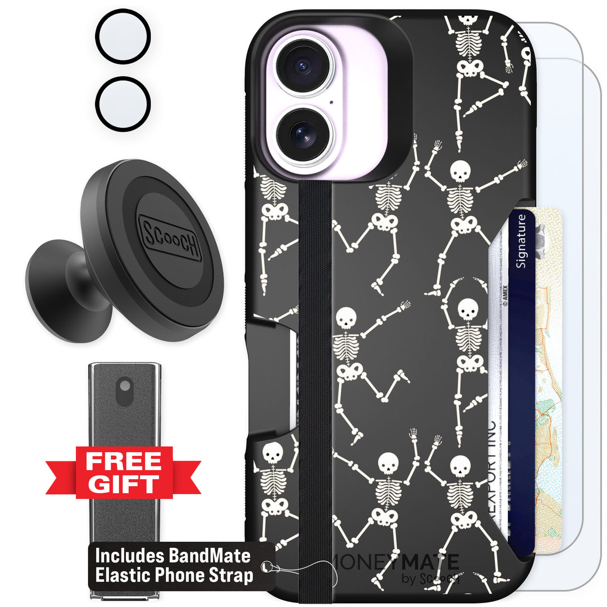 Scooch Moneymate Swinging Skeletons for iPhone 17 β Defender Bundle