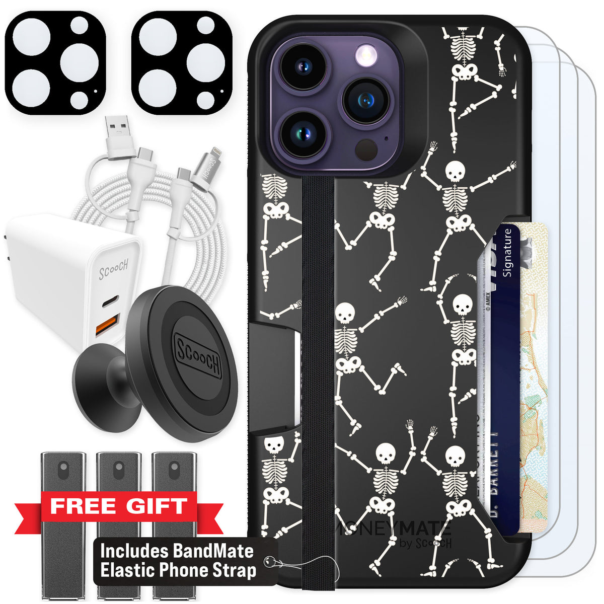 Scooch Moneymate Swinging Skeletons for iPhone 14 Pro Max β Ultimate Bundle