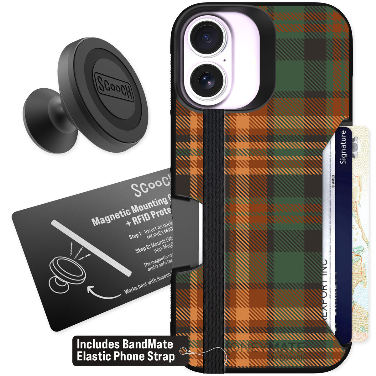 Scooch Moneymate Fall Flannel for iPhone 17 β Starter Bundle