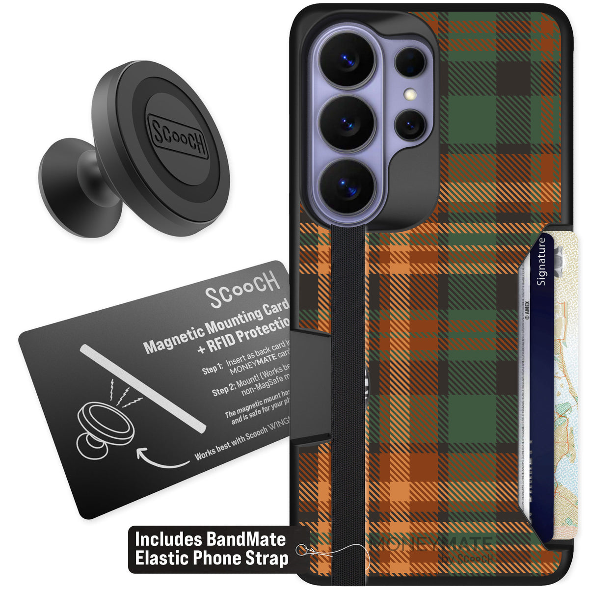 Scooch Moneymate Fall Flannel for Galaxy S26 Ultra β Starter Bundle