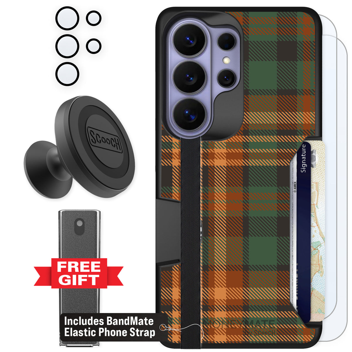 Scooch Moneymate Fall Flannel for Galaxy S26 Ultra β Defender Bundle