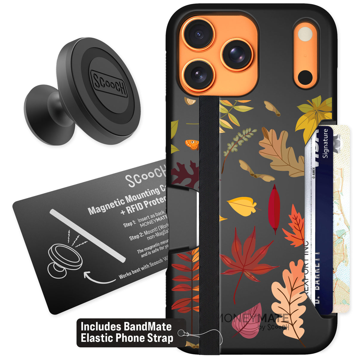 Scooch Moneymate Autumn Leaves for iPhone 17 Pro Max — Starter Bundle
