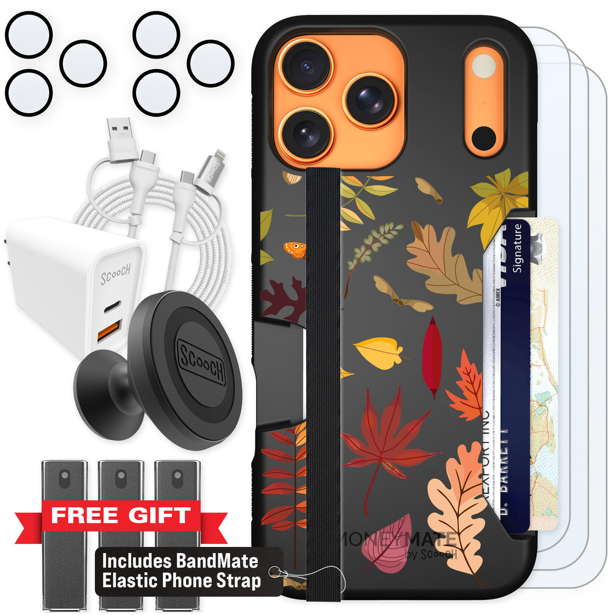 Scooch Moneymate Autumn Leaves for iPhone 17 Pro Max — Ultimate Bundle