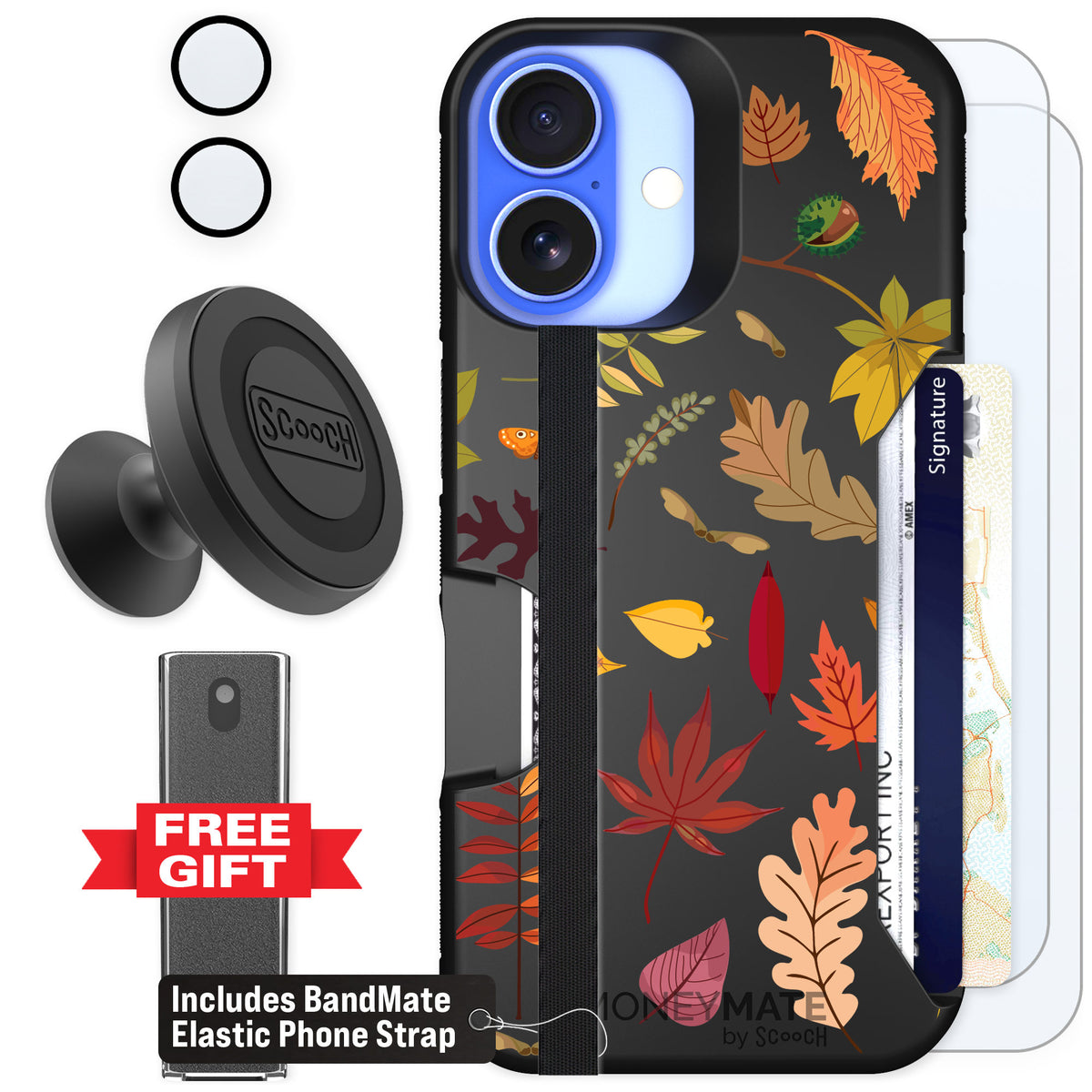 Scooch Moneymate Autumn Leaves for iPhone 16 — Defender Bundle