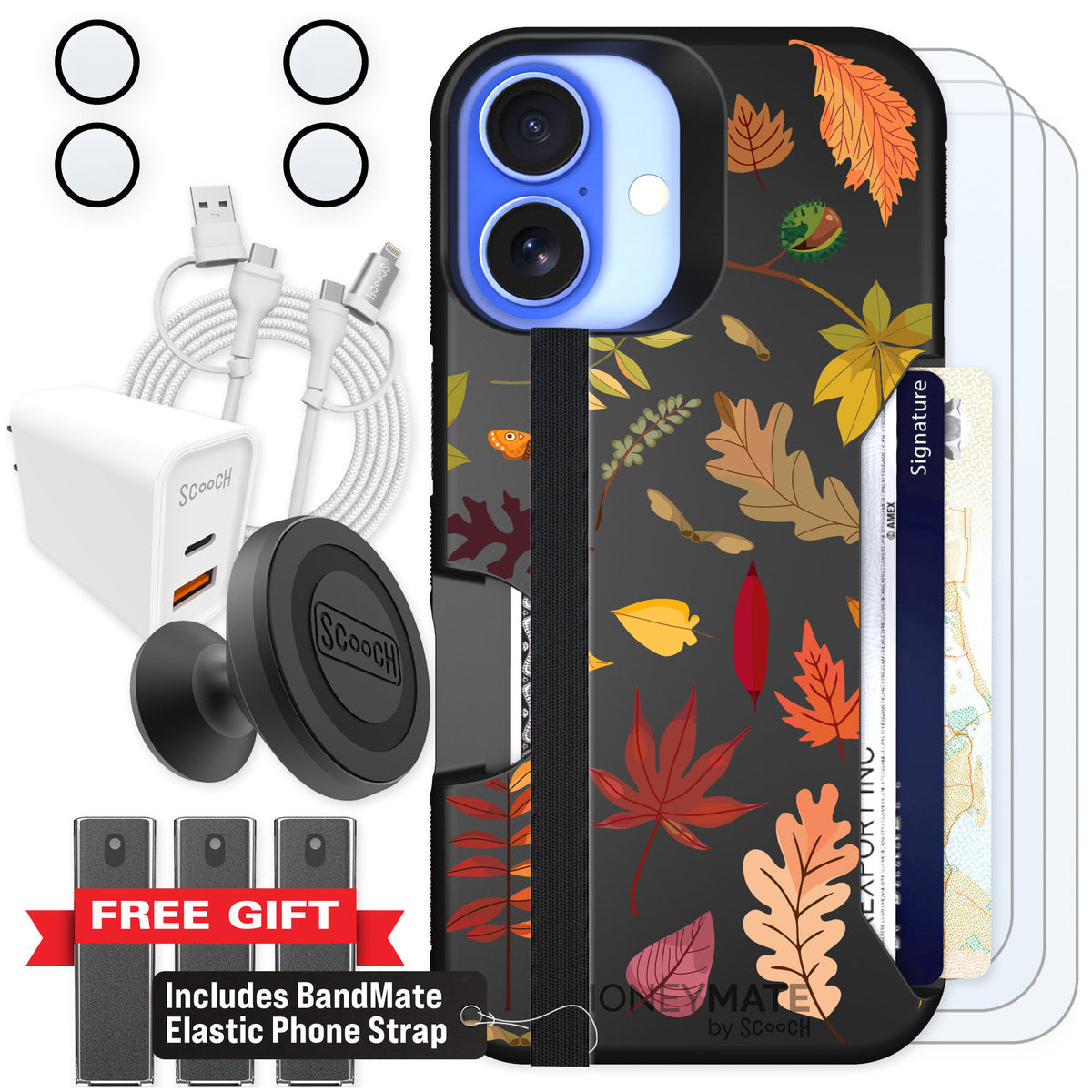 Scooch Moneymate Autumn Leaves for iPhone 16 — Ultimate Bundle