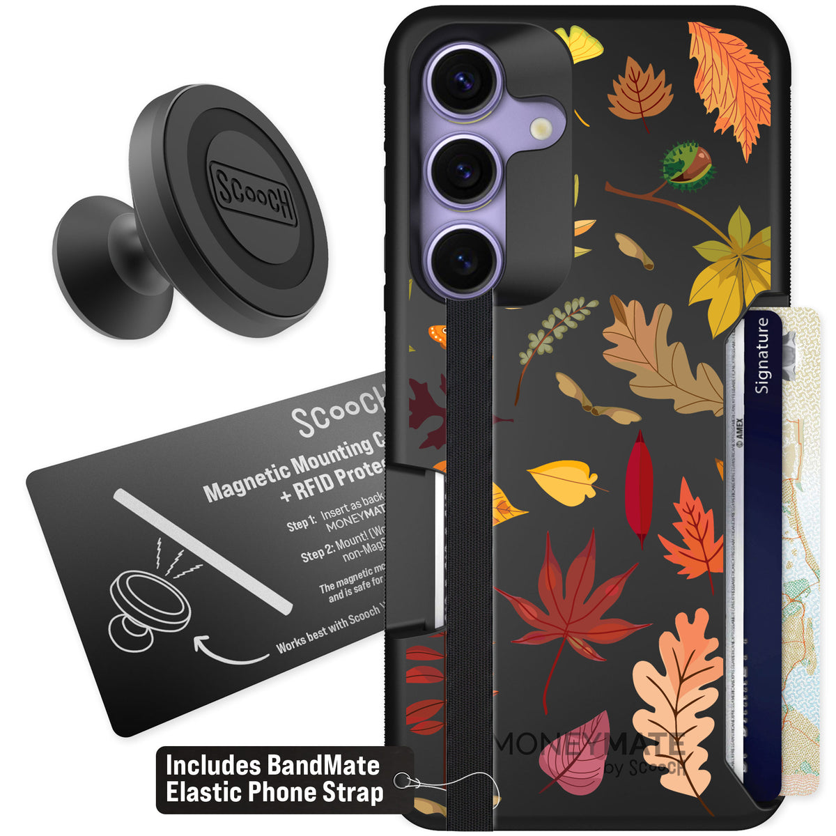Scooch Moneymate Autumn Leaves for Galaxy S25 — Starter Bundle
