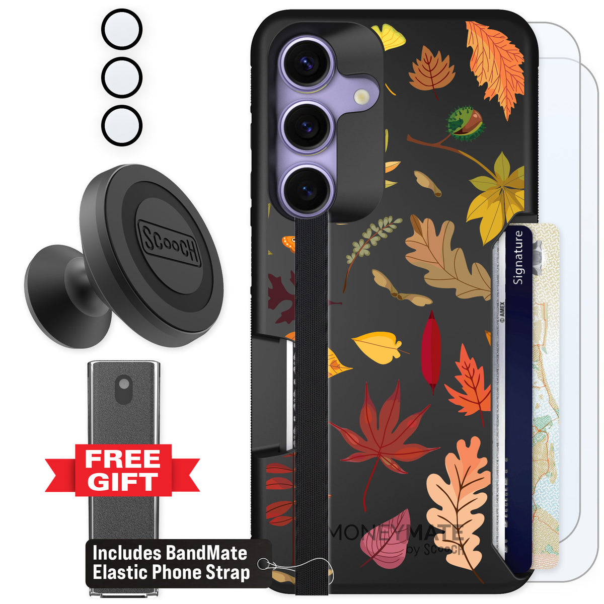 Scooch Moneymate Autumn Leaves for Galaxy S25 — Defender Bundle