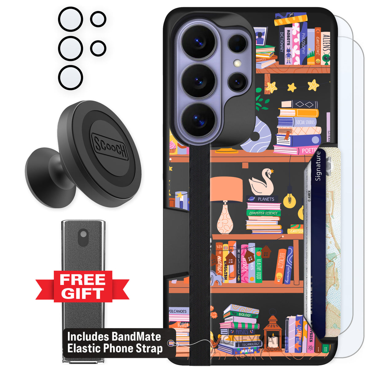 Scooch Moneymate Little Library for Galaxy S26 Ultra — Defender Bundle