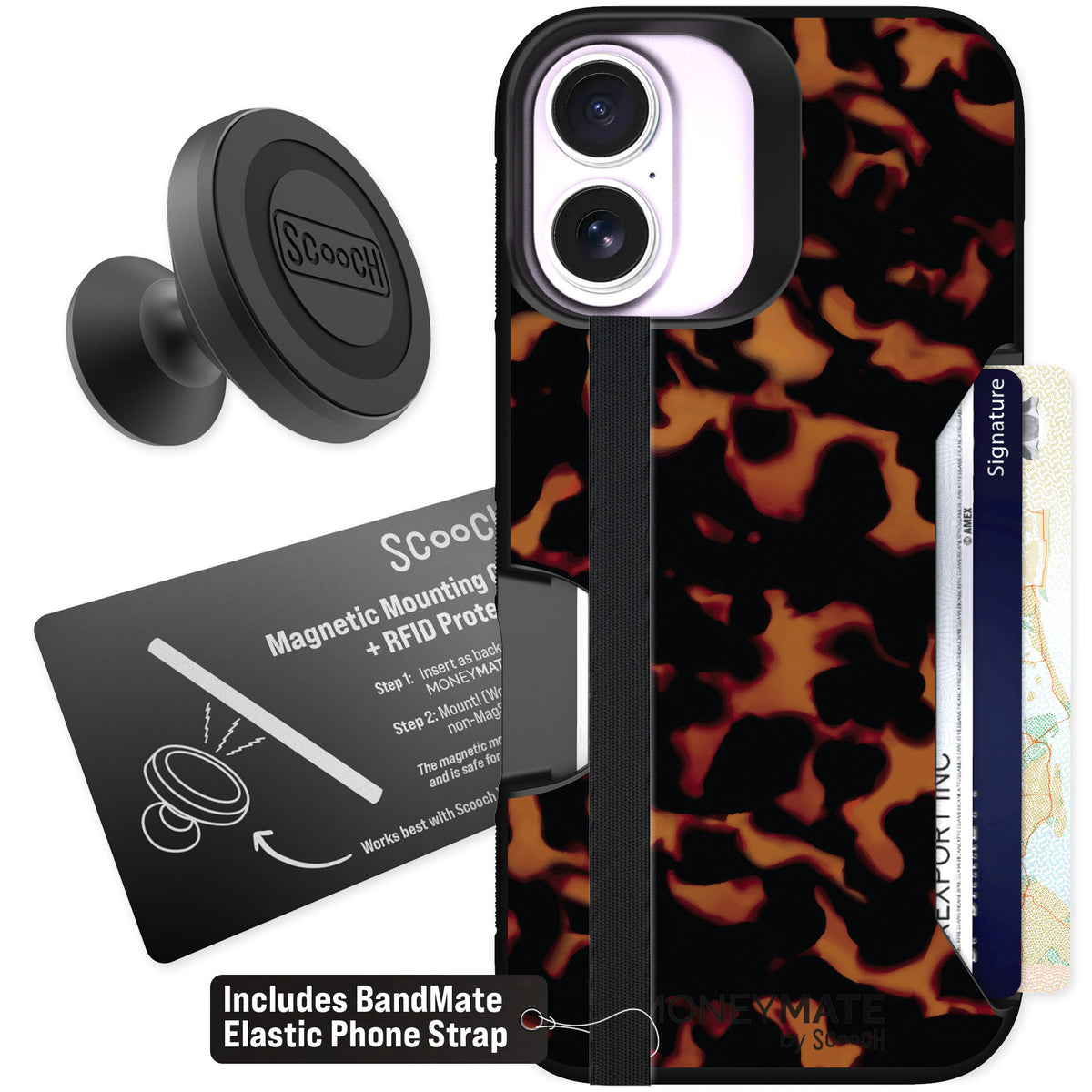 Scooch Moneymate Tortoise Shell for iPhone 17 β Starter Bundle