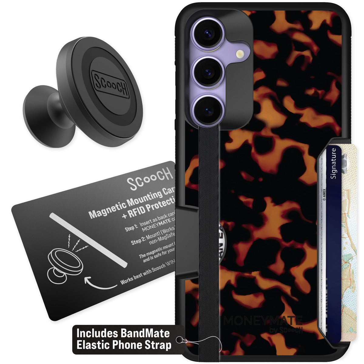 Scooch Moneymate Tortoise Shell for Galaxy S25+ β Starter Bundle