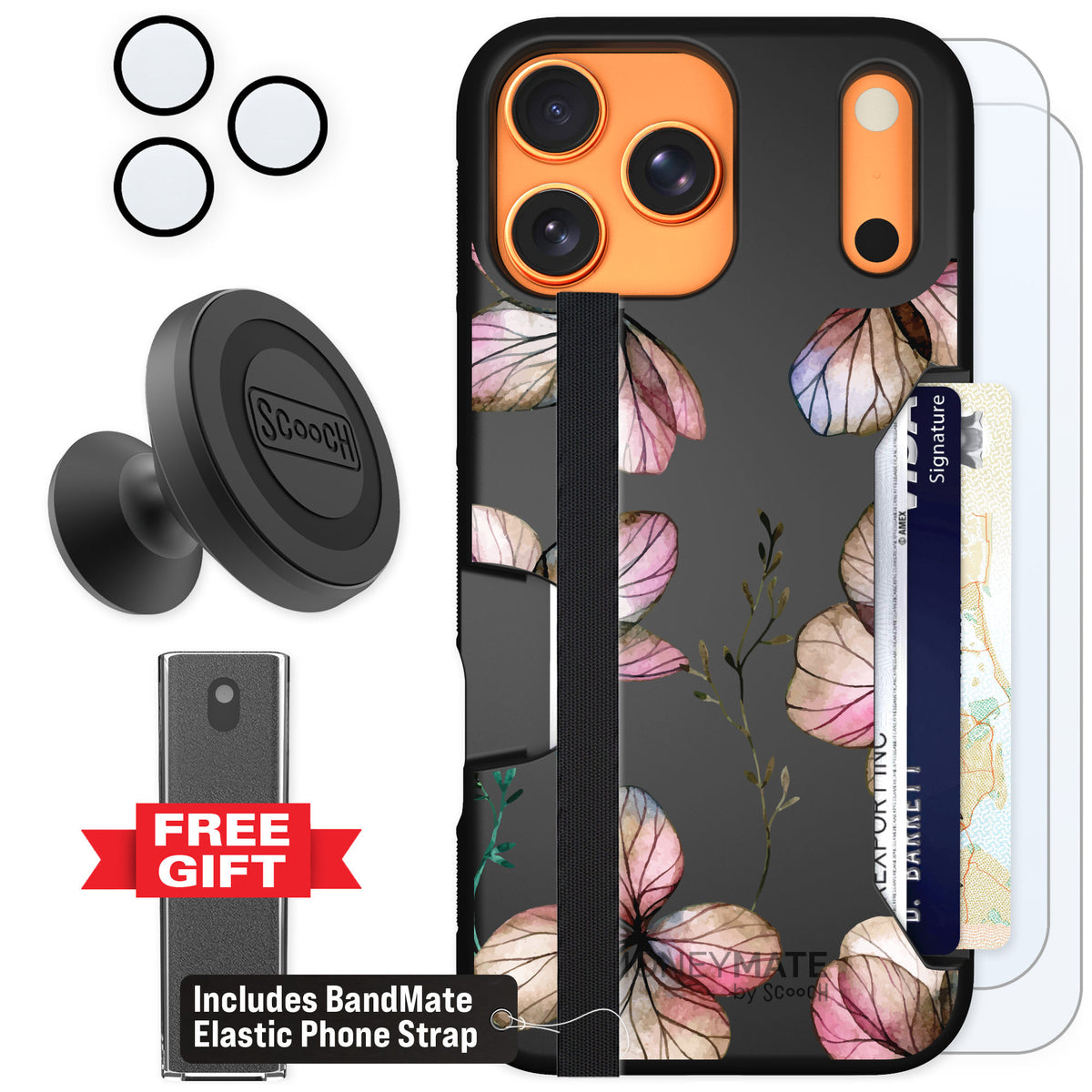 Scooch Moneymate Dried Flowers for iPhone 17 Pro Max — Defender Bundle