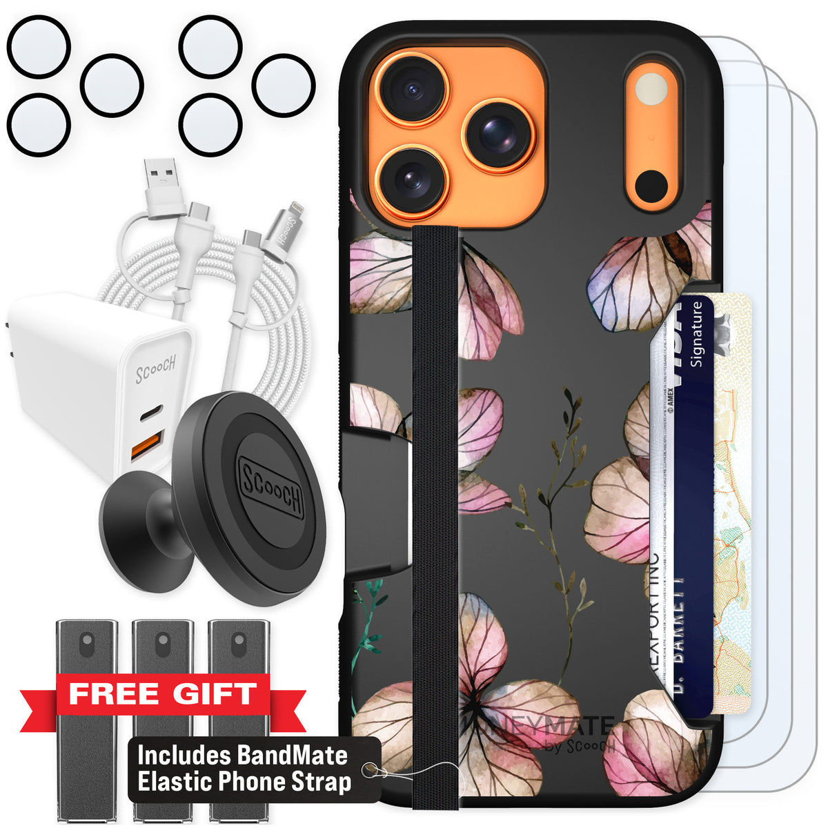 Scooch Moneymate Dried Flowers for iPhone 17 Pro Max — Ultimate Bundle