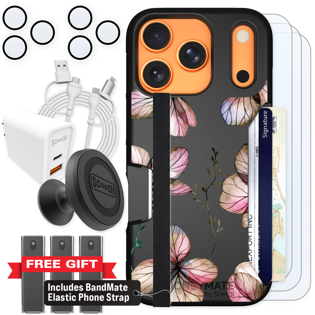 Scooch Moneymate Dried Flowers for iPhone 17 Pro — Ultimate Bundle